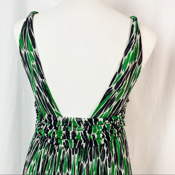 DVF Green Black White Celosa Anthropod Print Dress - Picture 6 of 9